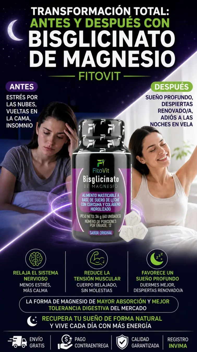 Transformación antes y después con Bisglicinato de Magnesio FitoVit