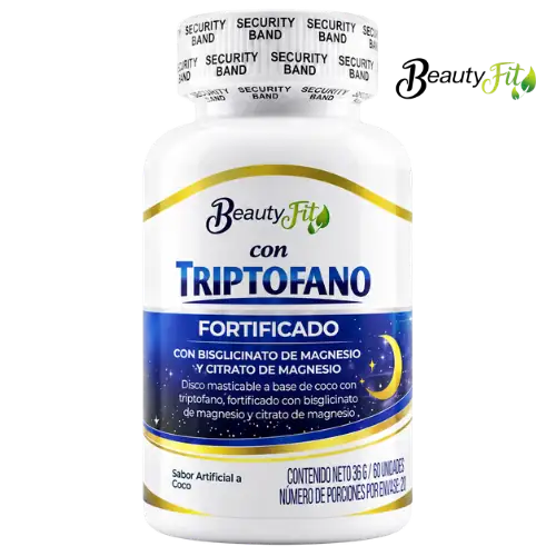 Triptófano Fortificado BeautyFit, disco masticable x60